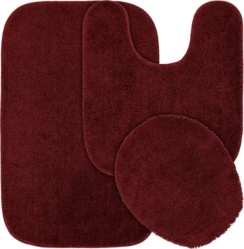Miniatura 45 de Garland Rug 2 alfombras de baño tradicionales de nailon lavables color morado (17 x 24 pulgadas, 21 x 34 pulgadas), suaves, absorbentes y elegantes