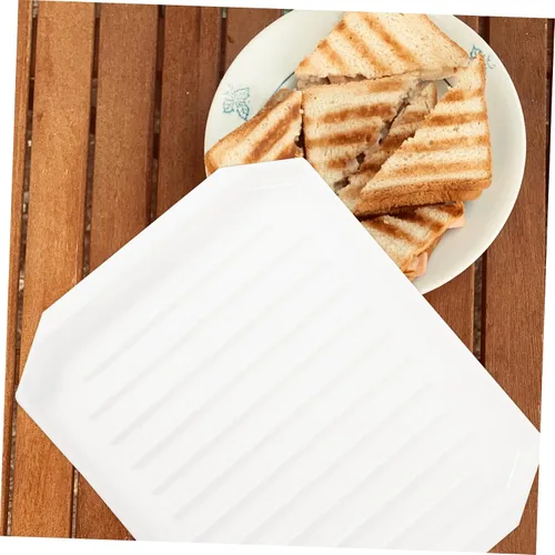 Miniatura 3 de SHOWERORO Bandeja para hornear tocino para microondas con protector de salpicaduras, bandeja de cocción para tocino crujiente para uso doméstico