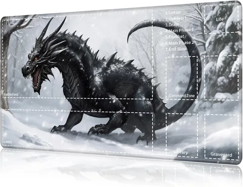 Miniatura 13 de Tapete de juego para MTG Card Playmat con zona, tapete de juego para MTG TCG de 24 x 14 pulgadas, tapete de juego antideslizante para tablero