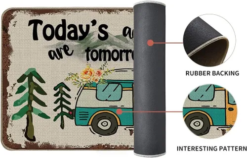 Miniatura 7 de Tapete divertido para puerta de campista de 17 x 30 pulgadas, regalos de campamento para hombres y mujeres, alfombras de campista