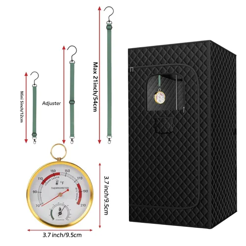 Miniatura 2 de Andelov - Termómetro e higrómetro de sauna (FahFahrenheit) con soporte de cordón, monitor portátil de temperatura y humedad para tienda de campaña