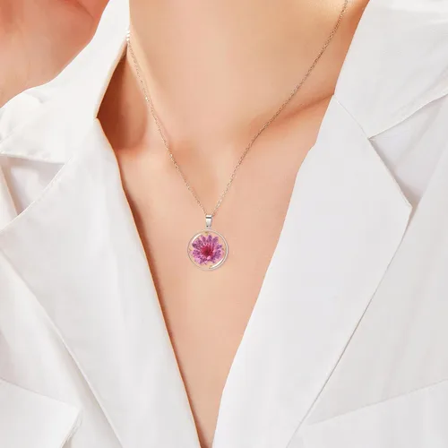 Miniatura 74 de Pressed Flower Necklace Gift for Women Personalized Handmade Necklaces Birth Flower Necklace