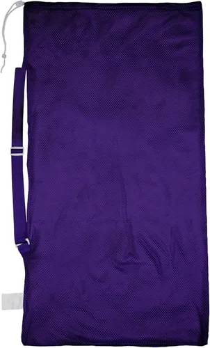 Champion Sports Mesh Equipment Bag Heavy-Duty Nylon Drawstring Bag with Lock & ID Tag, Breathable Storage Sack for Balls, Swim Gear, Laundry &