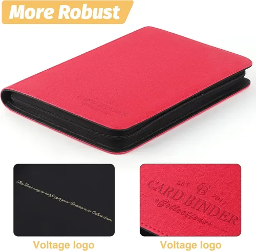 Miniatura 3 de Carpeta de Tarjetas Coleccionables, Carpeta de Álbum de Colección de Tarjetas con 540 Bolsillos de Carga Lateral, Carpeta de Álbum de Tarjetas Rojo