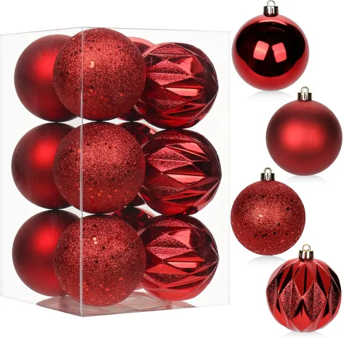 Miniatura 54 de 30 piezas de adornos de bola de árbol de Navidad irrompibles negros para decoración navideña