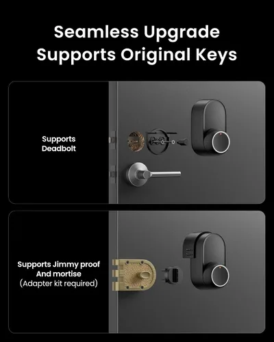 Miniatura 10 de Smart Lock Ultra con teclado, cerradura de puerta de huellas dactilares, control remoto de aplicación, cerrojo de teclado WiFi integrado, desbloqueo