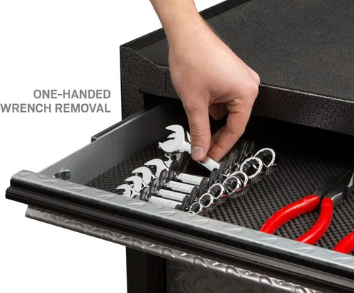 Miniatura 6 de TEKTON Soporte de llave combinada rechoncha de 8 herramientas (negro) ORG21108 Fabricado en Estados Unidos