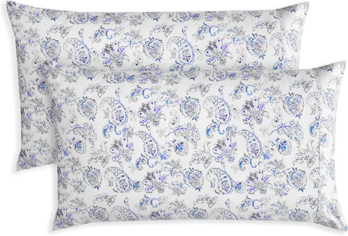 Miniatura 7 de Elegant Comfort Juego de 2 fundas de almohada estampadas con patrón de microfibra de calidad egipcia de 1500 hilos, diseño clásico, tejido suave