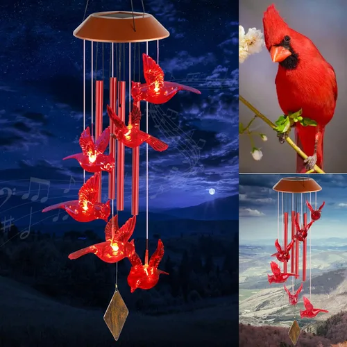 Miniatura 11 de Campanillas de viento solares de colibrí para exteriores, regalo para padre, regalos de cumpleaños para madre, marido, padrastro, mujer, abuela