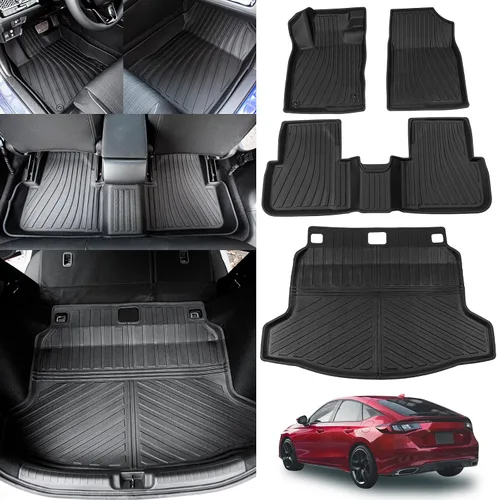 Miniatura 9 de Alfombrillas para Piso Compatibles con Honda Civic Sedán 2022-2025 2026 (No para Hatchback) Alfombrilla para Maletero, Alfombrilla de Carga, Forro