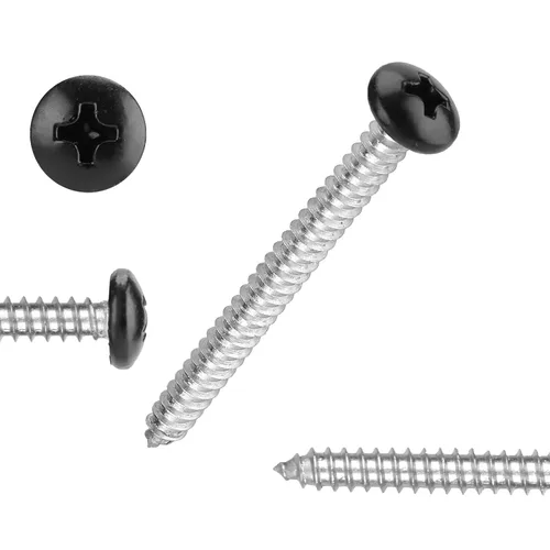 Miniatura 12 de White Head - 25 tornillos de madera Phillips de acero inoxidable #10 x 4, tornillos recubiertos blancos, tornillos de madera, tornillos de acero