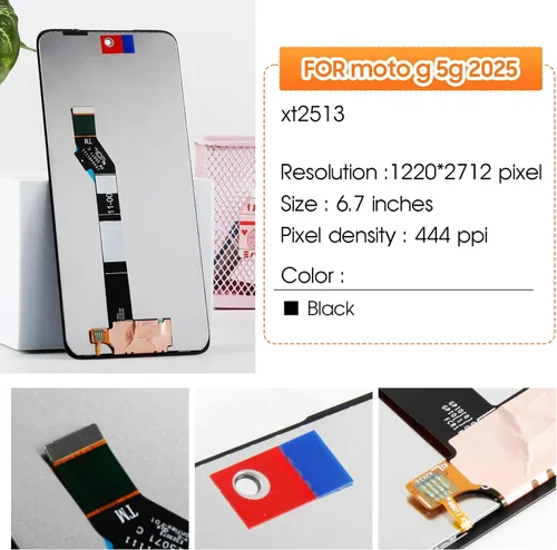 Miniatura 2 de Pantalla para Motorola Moto G 5G 2025, reemplazo de pantalla LCD de 6.7 pulgadas, XT2513V, XT2513-1, XT2513-2 piezas de reparación del ensamblaje