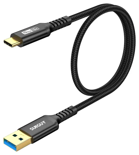 SUNGUY Cable USB C para Android Auto de 10 Gbps, 1.5 pies 3A USB 3.1 Gen 2, carga rápida y transferencia de datos, cable USB C CarPlay, compatible