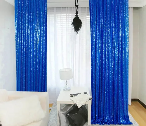 Miniatura 20 de ShinyBeauty Cortinas de Telón de Fondo con Lentejuelas 4x10 pies Negro Cortinas de Lentejuelas 2 Paneles Telones de Fondo para Bodas Telón de Fondo