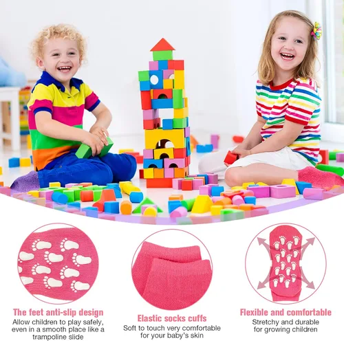 Miniatura 4 de 14 pares de calcetines antideslizantes para niños calcetines de agarre de tobillo para niños para pilates ballet entrenamiento descalzo pequeño
