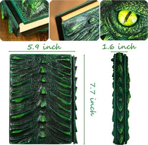 Miniatura 2 de Diario 3D en relieve de ojo de dragón en relieve, cuaderno grabado de resina, cuaderno Dnd para los amantes de los dragones, papel en blanco, bloc