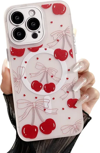Miniatura 17 de Compatible con el teléfono 13 Pro - Funda magnética mate translúcida, de lujo, a prueba de golpes, magnética y con bonito patrón de flores, carcasa