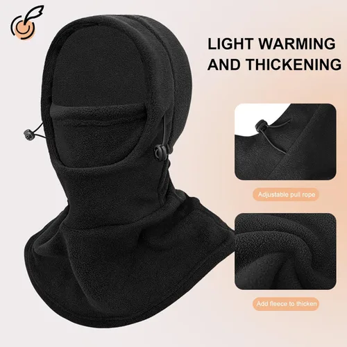 Miniatura 5 de Cycling Masque, Elastic Drawstring Winter Balaclava Full Face Cover, Waterproof Fleece Full Face Ski Cover, Warm
