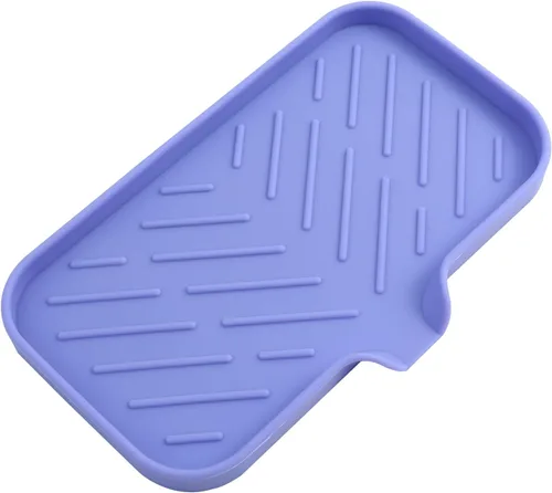 Miniatura 42 de MicoYang Jaboneras de baño de silicona con boquilla de drenaje, organizador de fregadero de cocina, soporte de esponja, bandeja de jabón para Azul