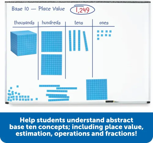 Miniatura 2 de Learning Resources Cubo Base Diez de Plástico Azul, Matemáticas Tempranas, Educación en Casa, Juguetes de Conteo, Edades 6+
