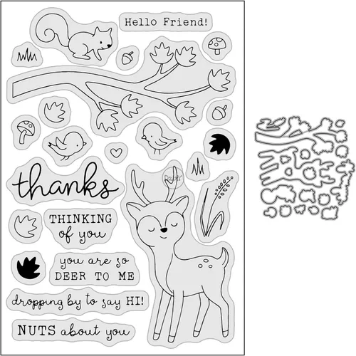 Miniatura 19 de DzIxY Bear Hedgehog Seal Fox Sellos transparentes y troqueles de corte de metal para hacer tarjetas, kit de papel para álbumes de recortes, 29