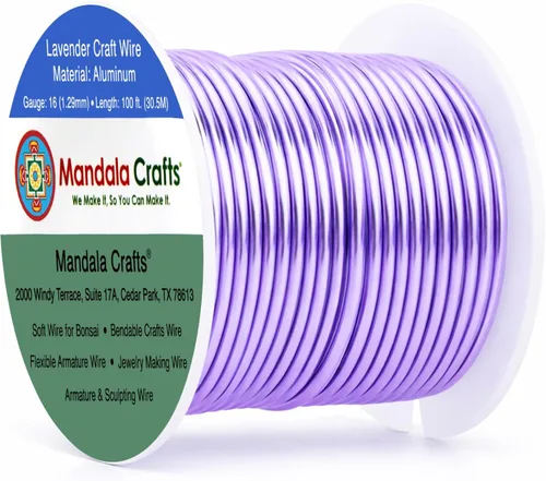 Miniatura 148 de Mandala Crafts - Alambre de aluminio anodizado de 8 calibre para hacer joyas - 9.75 m de alambre flexible negro colorido - Flexible para bonsái
