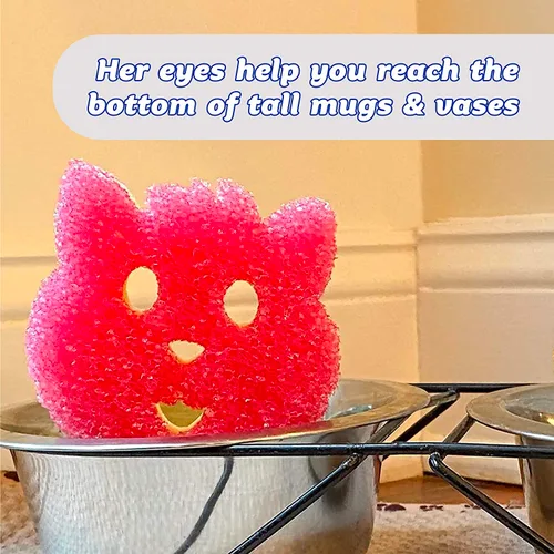 Miniatura 6 de Scrub Daddy Scrub Mommy Special Edition Pets Cat - Esponja multiusos para platos sin arañazos, sin BPA y fabricada con espuma de polímero, esponja