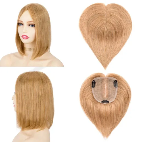 Miniatura 12 de originea Toppers de cabello humano 100% Remy con flequillo para mujer, base de seda, con clip, extensiones para adelgazar el cabello/cubierta