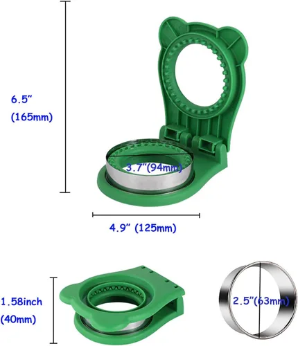 Miniatura 2 de Cortador y sellador de sándwich, para hacer sándwiches sin corteza para niños, fácil para fiambrera escolar y caja de Bento, verde