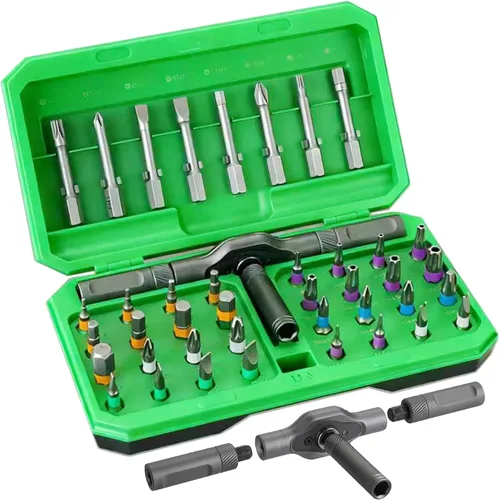 Miniatura 11 de Juego de destornilladores magnéticos 42 en 1, juego de destornilladores de trinquete DIY, accionamiento magnético multi bit con mango de trinquete