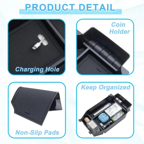 Miniatura 4 de PIMCAR Organizador de consola central para Honda Accord 2023-2025 2026, bandeja de almacenamiento de reposabrazos de plástico ABS duradero de 11ª