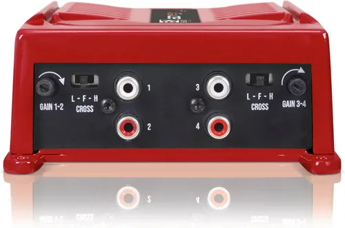 Miniatura 4 de Banda Audioparts BD400.4RED Amplificador de audio para coche de rango completo de cuatro canales 4 x 100 vatios Rms de 4 ohmios puenteado