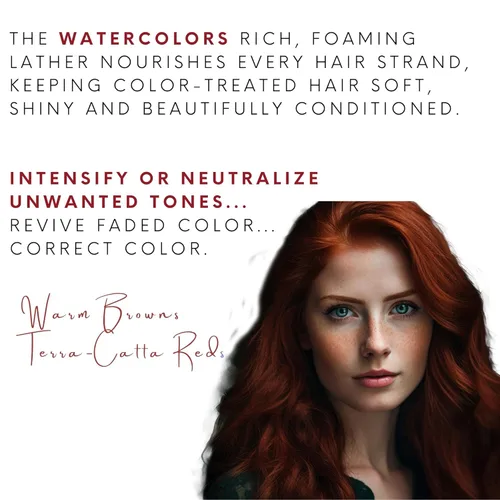 Miniatura 4 de Watercolors by Tressa 3-en-1 Champú para Depósito de Color, Champú para Tinte de Cabello Semipermanente, Champú para Cabello Rizado, Seco y Normal