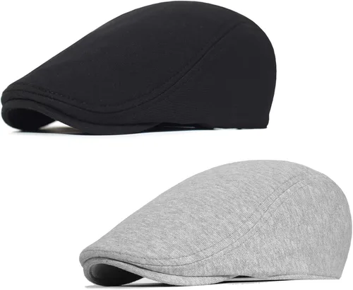 Miniatura 9 de 2 Piezas Gorra Plana de Newsboy para Hombre y Mujer, Boina, Gorra de Ivy, Irlandesa, Gatsby, para Conducir, de Taxista