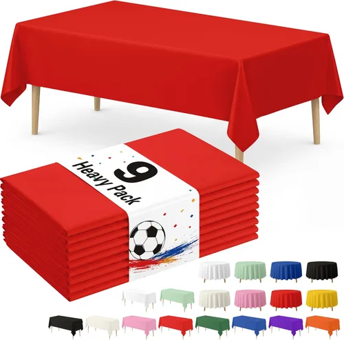 Miniatura 23 de Fixwal Mantel de plástico negro desechable de 54 x 108 pulgadas, mantel rectangular impermeable, paquete de 5 para graduación, decoración de fiesta