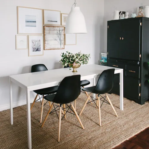 Miniatura 2 de Furmax Silla de comedor de estilo moderno, silla DSW moderna de mediados de siglo, silla de plástico Shell Lounge para cocina, comedor, dormitorio