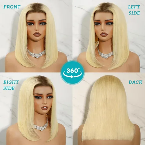 Miniatura 4 de Pelucas de cabello humano de 10 pulgadas