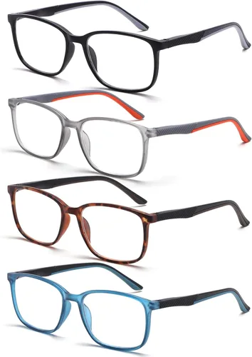 Miniatura 2 de BLOEXCLU Anteojos progresivos de lectura multienfoque para hombres y mujeres, con bloqueo de luz azul, con bisagra de resorte, diseño de dos tonos