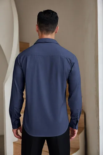 Miniatura 4 de COOFANDY Camisas de vestir de manga larga para hombre, ajuste regular, camisa casual con botones