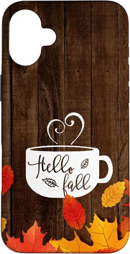 Miniatura 22 de Hello Fall - Taza de café para iPhone 16, diseño de hojas de otoño