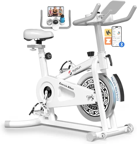 Miniatura 13 de Exercise Bikes for Home, Exercise Bike with Adjustable Friction, Brake Pad Resistance Silent Belt Drive, 330lbs Weight Capacity &Upgraded Version