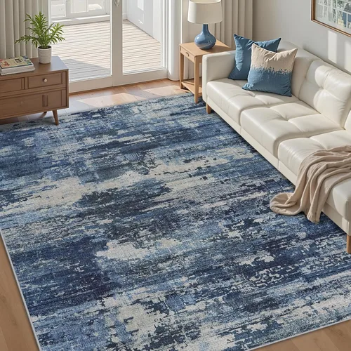 Miniatura 10 de Alfombra de área para sala de estar: alfombra de 6x9 pies para dormitorio, lavable a máquina con respaldo antideslizante, no se desprende