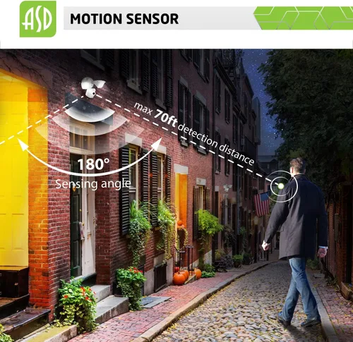 Miniatura 4 de ASD Luz LED de seguridad para exteriores de 25 W, 2500 lm, luz de inundación con sensor de movimiento, 3000 K/4000 K/5000 K, IP65 impermeable