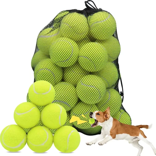 Miniatura 11 de Swingers Pelotas de tenis chirriantes para perro, pelotas de tenis de entrenamiento de 2.5 pulgadas, pelota de ejercicio para mascotas y perros