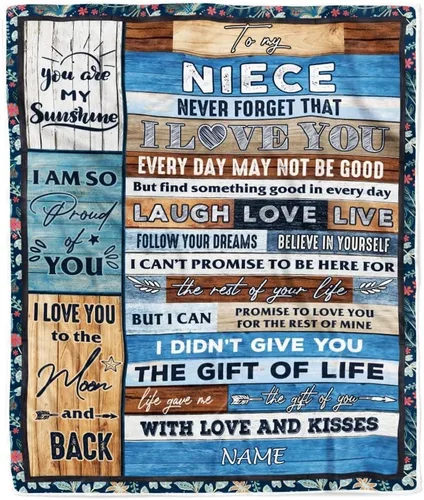 Miniatura 19 de Manta personalizada con texto en inglés «To My Niece», de Aunt Auntie Uncle Always Remember How Much I Love You Moon Butterfly Birthday Christmas