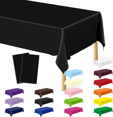 Miniatura 82 de Suministros de regreso a clases, 2 manteles de 108 x 54 pulgadas, manteles desechables coloridos para el primer día de escuela, rectangular