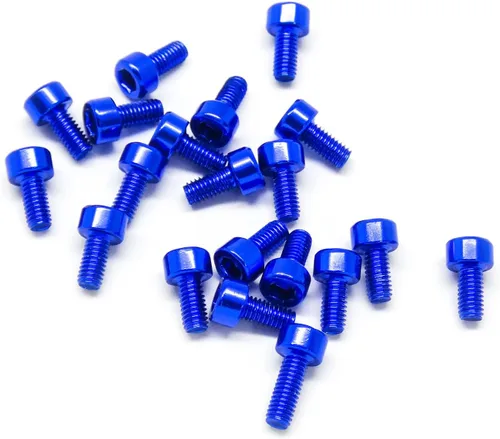 Miniatura 7 de 20pcs M3x6mm Tornillos de cabeza de zócalo 6063 Aluminio Hex Socket (Anodized Colors) (negro)