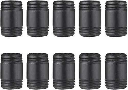 Miniatura 11 de Accesorios de pezones de acero maleable negro de 1 x 30 pulgadas, pezones de tubo roscados de 1 pulgada, estilo vintage industrial Steampunk DIY