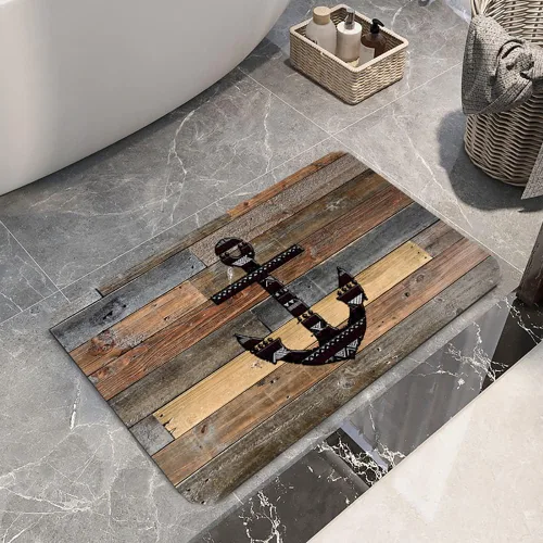 Miniatura 22 de LYFANS Alfombras de baño de espuma de esponja absorbente suave para baño y cocina (47 x 18 pulgadas), tapete de franela antideslizante brillante