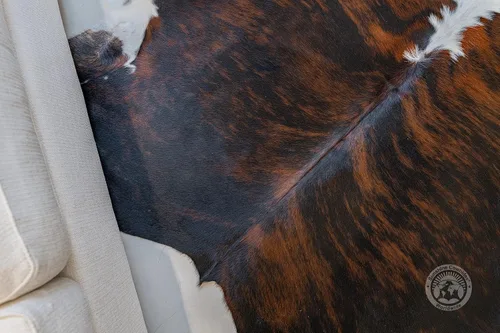 Miniatura 5 de Sunshine Cowhides Alfombra de piel de vaca genuina, piel rústica de vaca para sala de estar, dormitorio, comedor y oficina, piel gruesa de animal